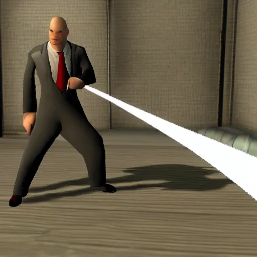 Prompt: agent 4 7 with bulge in his pants ps 2 game screenshot