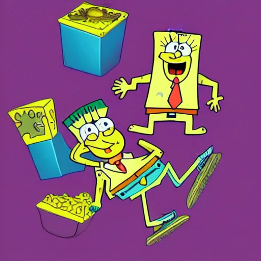 Prompt: x-ray of spongebob squarepants