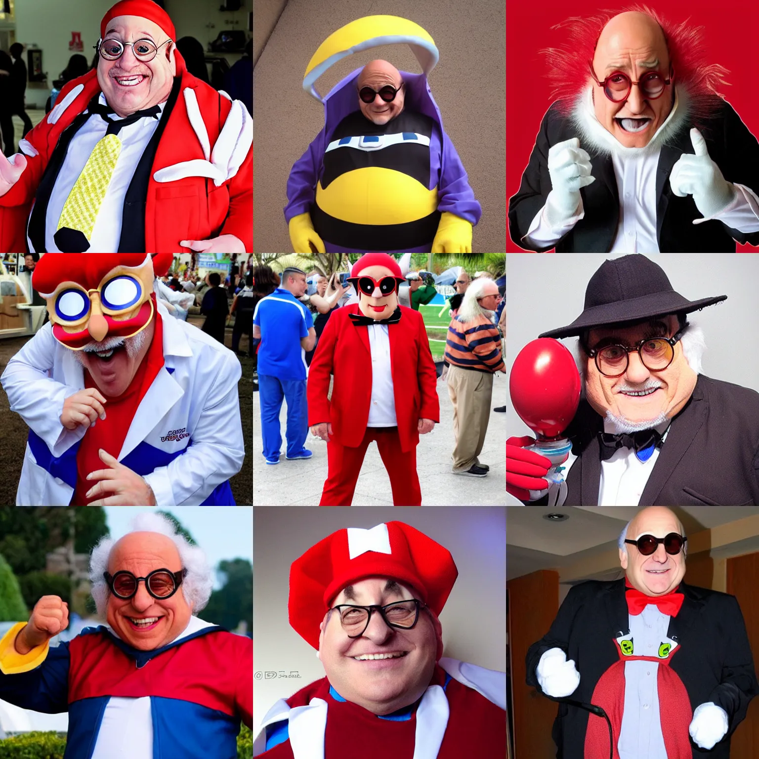 Prompt: Dr. Eggman Cosplay... by Danny Devito