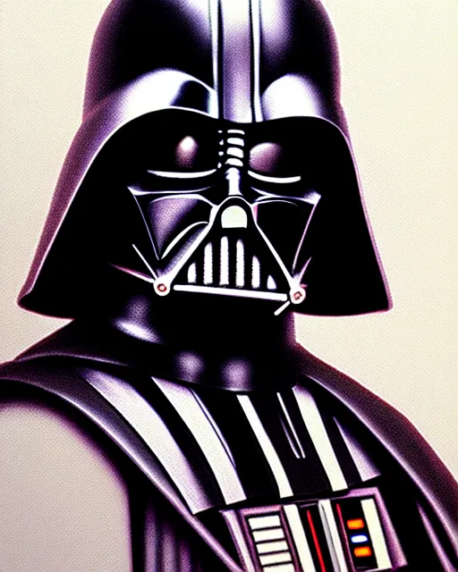 Prompt: darth vader from star wars, character portrait, portrait, close up, concept art, intricate details, highly detailed by moebius