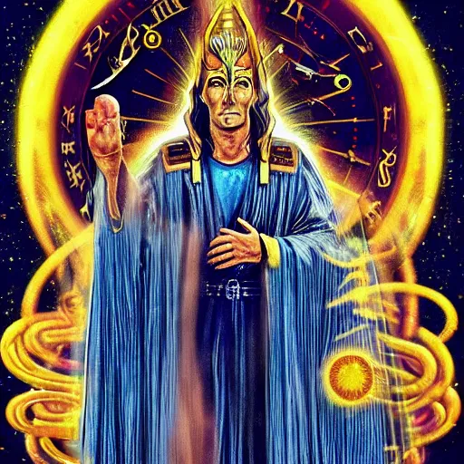 Image similar to the ruler of everything in the end of time, god of time and space