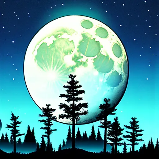 Image similar to zen moon above forest