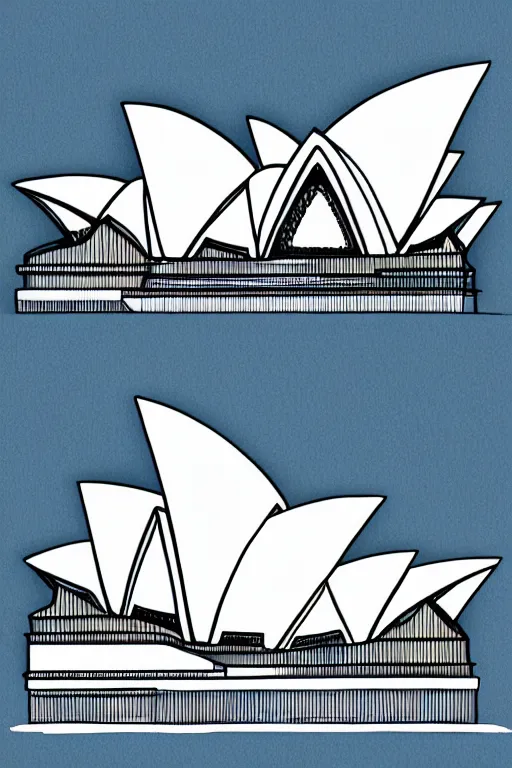 Image similar to minimalist watercolor art of sydney opera, illustration, vector art