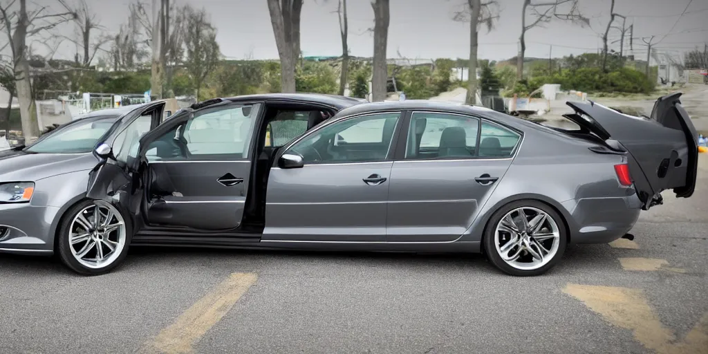 Image similar to profile angle of 2011 volkswagen Jetta cut in half