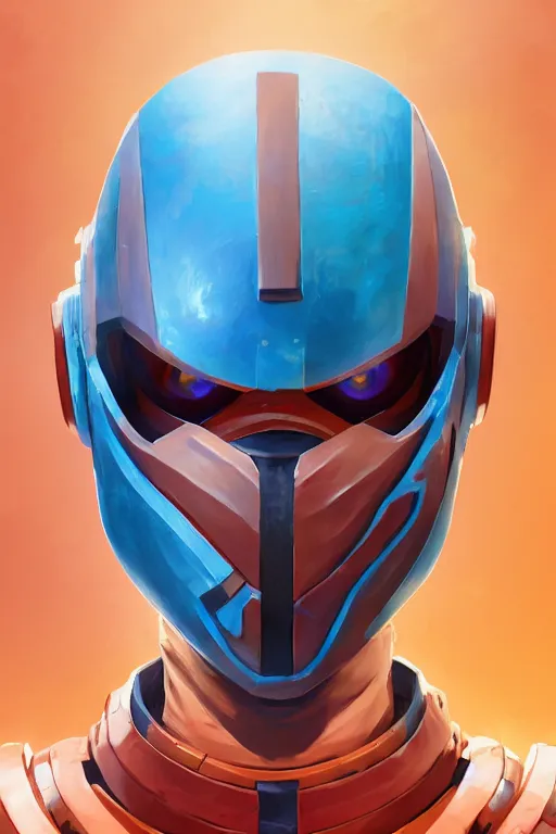 Image similar to epic mask helmet robot ninja portrait stylized as fornite style game design fanart by concept artist gervasio canda, behance hd by jesper ejsing, by rhads, makoto shinkai and lois van baarle, ilya kuvshinov, rossdraws global illumination radiating a glowing aura global illumination ray tracing hdr render in unreal engine 5