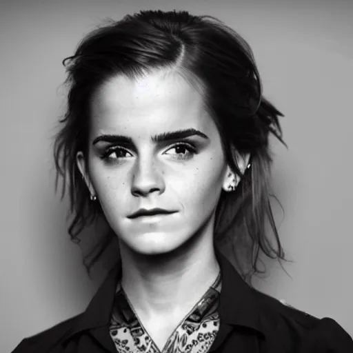 Image similar to emma watson, dope tattoo, hyperrealistic