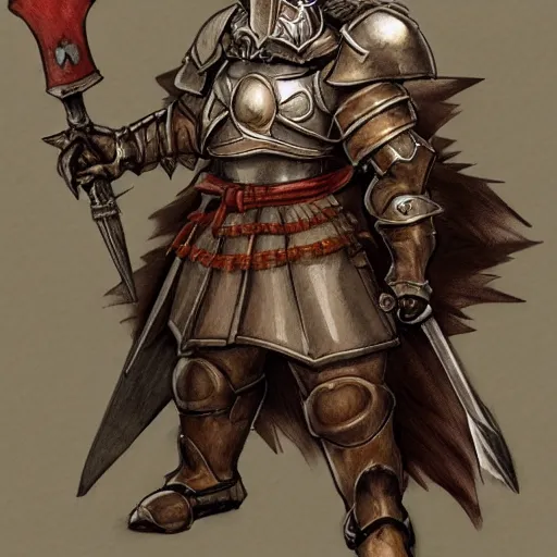 Image similar to heroic character design of anthropomorphic beaver, portrait, holy crusader medieval knight, final fantasy tactics character design, character art, colorized pencil sketch, highly detailed, Akihiko Yoshida,