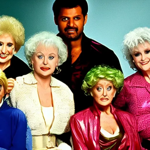 Prompt: The cast of the Golden Girls as The A-Team