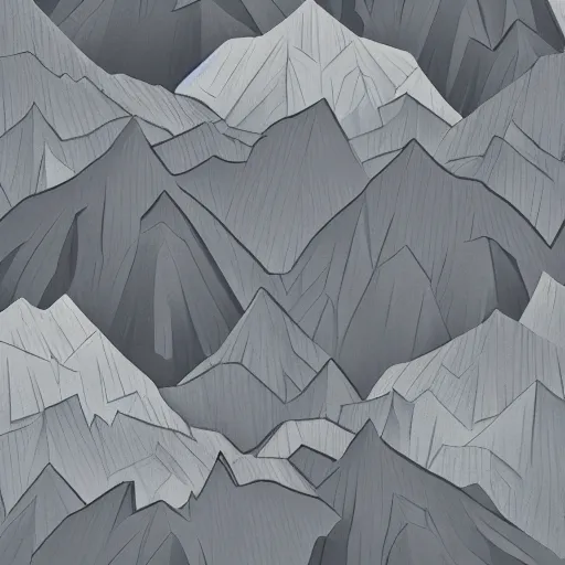 Image similar to small topographical mountains grey color scheme, painted high angle view