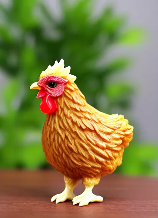 Image similar to 80mm resin detailed miniature of fluffy chicken, Product Introduction Photos, 4K, Full body, simple background