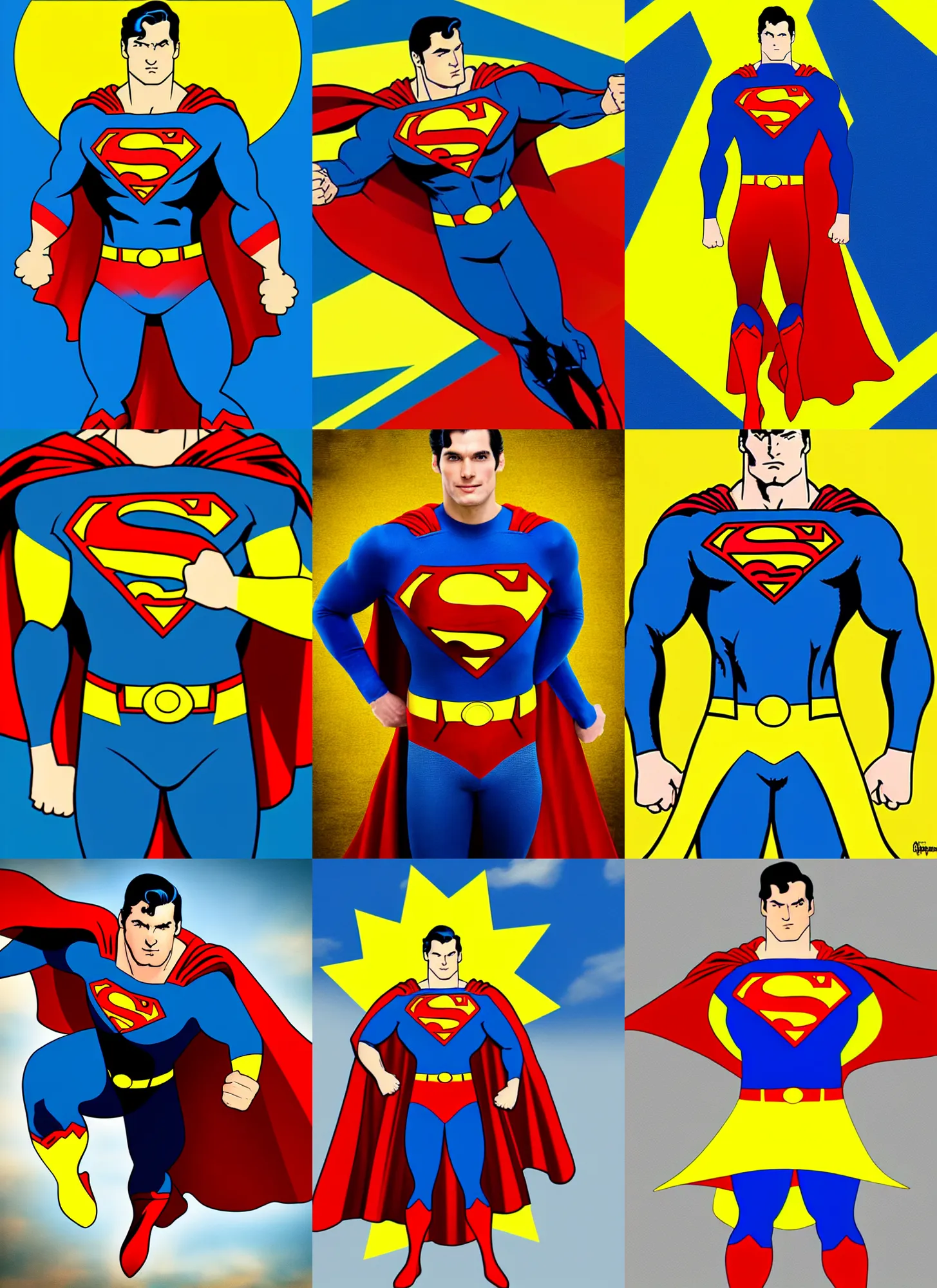 Prompt: superman in colors of ukrainian flag