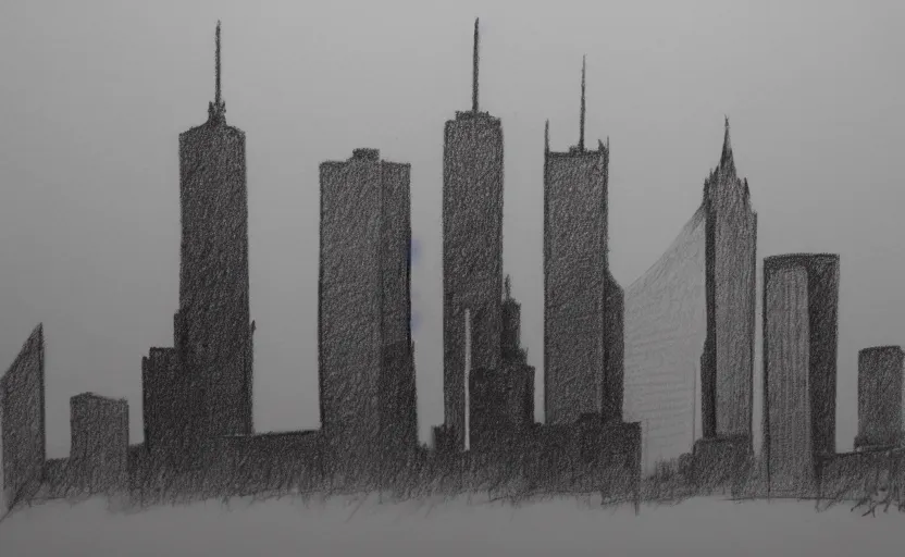 Image similar to minimalist pencil sketch of frankfurt skyline