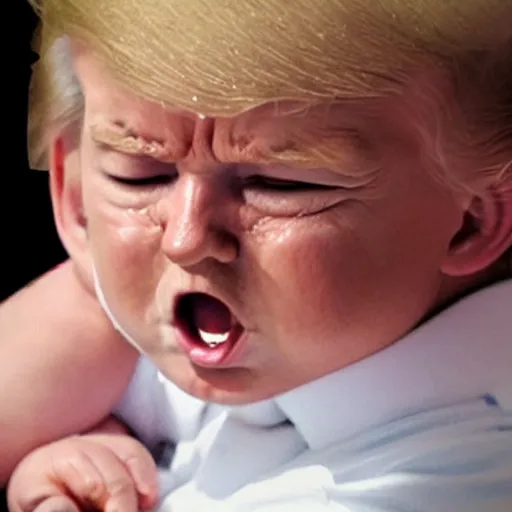 Image similar to donald trump as a crying baby