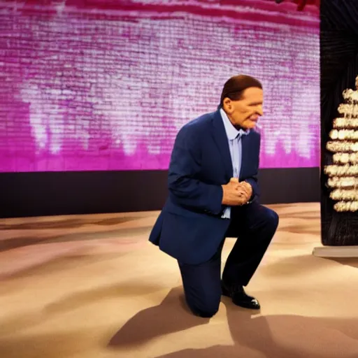 Image similar to kenneth copeland kneeling praying to meca