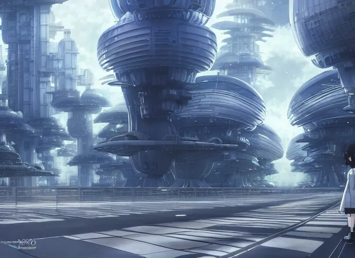 Prompt: (futuristic city in grey and white with lush trees), Ilya Kuvshinov, digital, concept art, Kyoto animation, last exile, blue submarine no. 6,loish, murata range, kawaii, yoshitaka amano, studio lighting, manga, bright colors, beautiful, 28mm lens,alphonse mucha, vibrant high contrast, gradation, jean giraud, moebius, fantasy, rule of thirds, fibonacci, intricate, cel shaded, flat, matte print, makoto shinkai