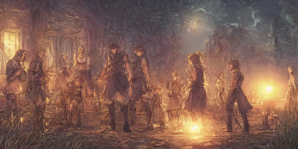 Prompt: it came as a joyous daybreak to end the long night of their captivity. ultrafine highly detailed colorful illustration, intricate linework, sharp focus, octopath traveler, final fantasy, unreal engine highly rendered, global illumination, radiant light, intricate environment