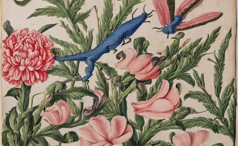 Image similar to painting in the style of maria sibylla merian