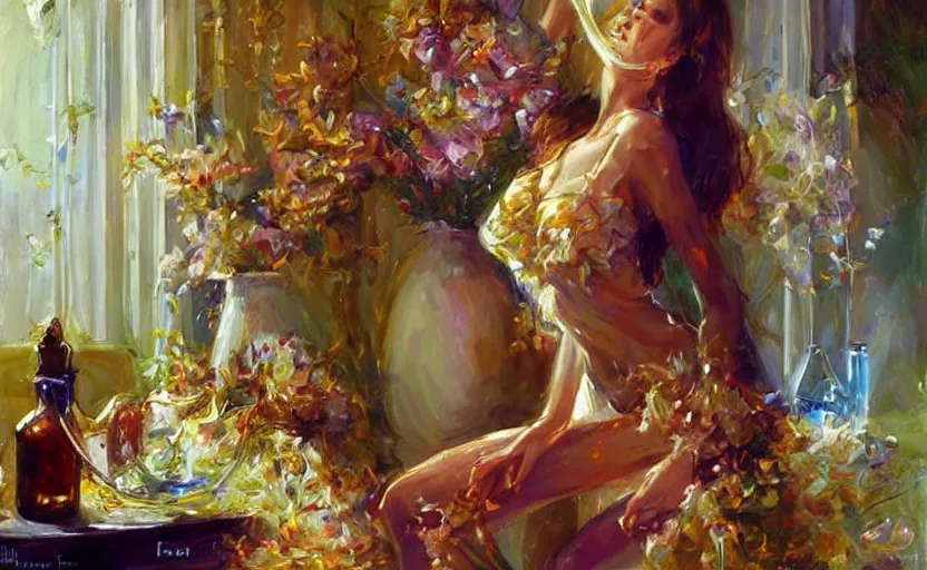 Image similar to Alchemy mantis. By Konstantin Razumov, highly detailded