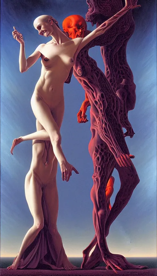 Image similar to the two complementary forces that make up all aspects and phenomena of life, by Gerald Brom,
