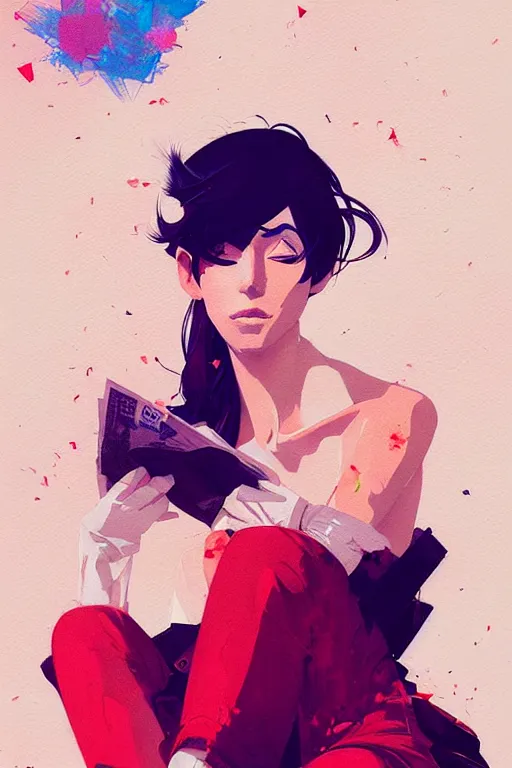 Image similar to a ultradetailed beautiful portrait panting of a stylish woman sitting on a pile of cash, by conrad roset, greg rutkowski and makoto shinkai, trending on artstation