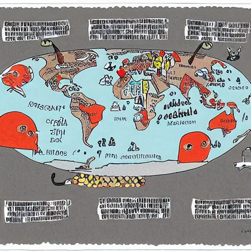 Prompt: a political map of the superstates that rule earth in the year 3 0 0 0, by mattias adolfsson, beautiful composition