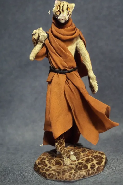 Image similar to Humanoid Cheetah, Animal face, D&D, Tabaxi Monk, Plain Monk-like robe attire, fantasy setting