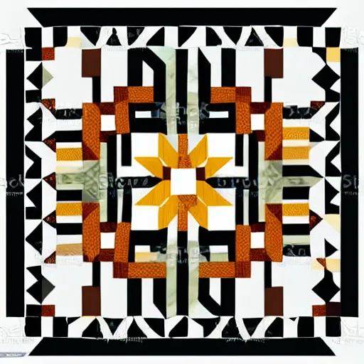 Image similar to vector art geometric quilt pattern block symmetrical