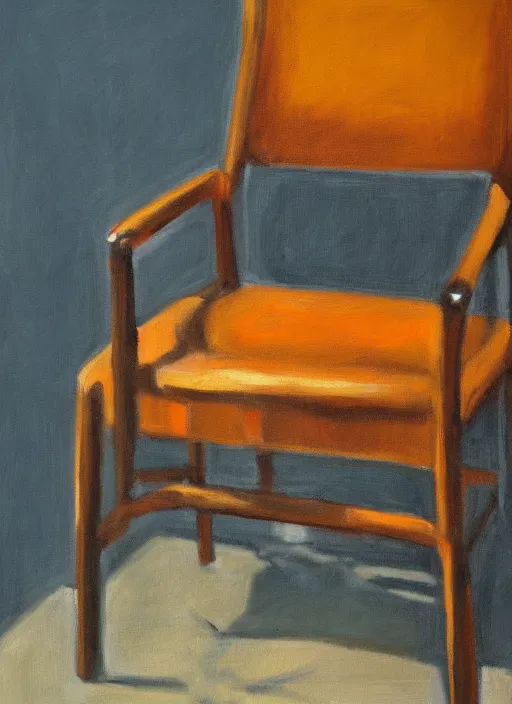 Prompt: chair, sloppy strokes, oil paint, depth