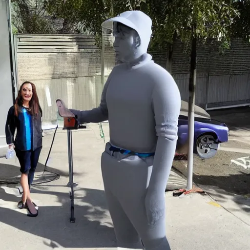 Image similar to a 3 d printer 3 d printing a human statue