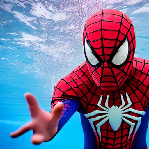 Image similar to underwater shoot photo of Spiderman