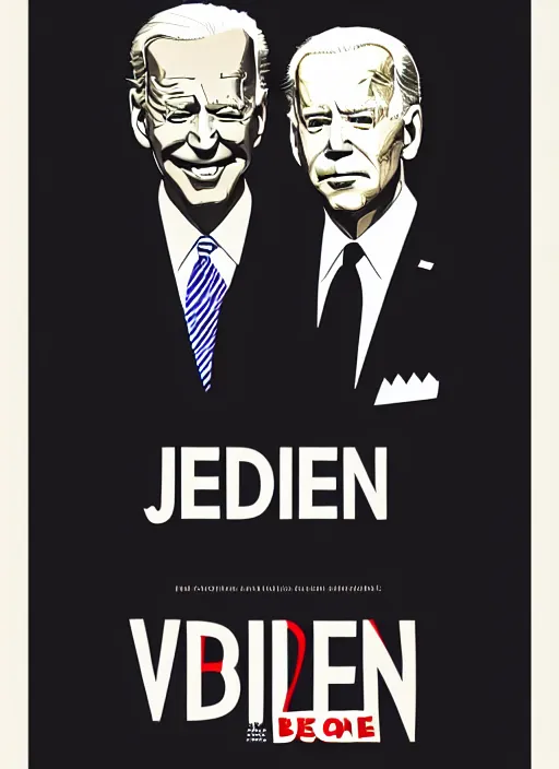 Image similar to biden, steve buscemi portrays united states president joe biden, minimalist movie poster, theatrical poster, fan art, digital art, trending on artstation