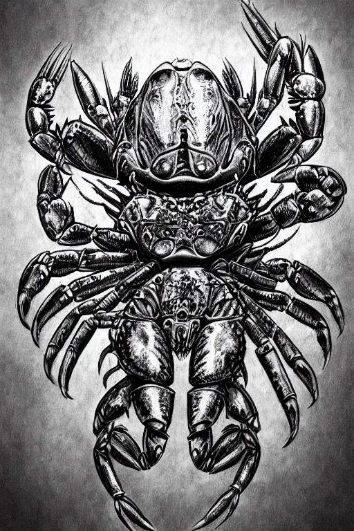 crab humanoid heavily armoured, symmetrical, highly | Stable Diffusion ...