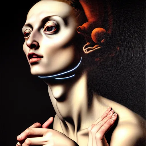 Prompt: Colour Caravaggio style Photography of Beautiful woman with highly detailed 1000 years old face wearing higly detailed sci-fi halo above head designed by Josan Gonzalez. Woman holding cigarette between fingers in her hand, Many details by Michelangelo . In style of Josan Gonzalez and Mike Winkelmann andgreg rutkowski and alphonse muchaand Caspar David Friedrich and Stephen Hickman and James Gurney and Hiromasa Ogura. volumetric natural light