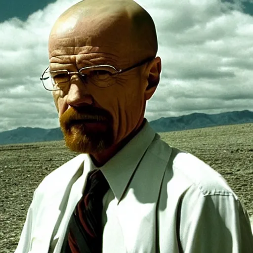 Prompt: A still of Walter White in Lost tv show