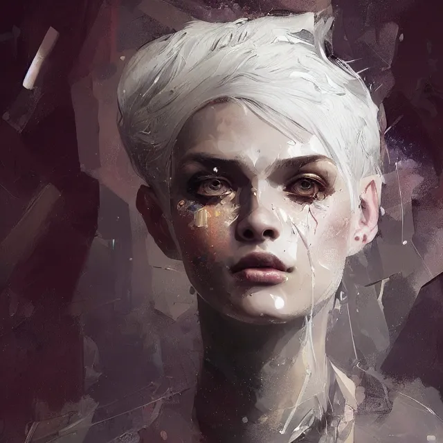 Image similar to beauty girl, white hair, hyper detailed, insane details, intricate, elite, elegant, luxury, by ismail inceoglu dragan bibin hans thoma greg rutkowski alexandros pyromallis rene maritte illustrated, perfect face, fine details, realistic shaded, fine - face, pretty face