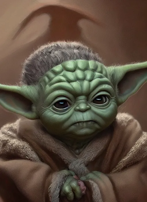 Prompt: digital _ painting _ of _ viking baby yoda _ by _ filipe _ pagliuso _ and _ justin _ gerard _ symmetric _ fantasy _ highly _ detailed _ realistic _ intricate _ port