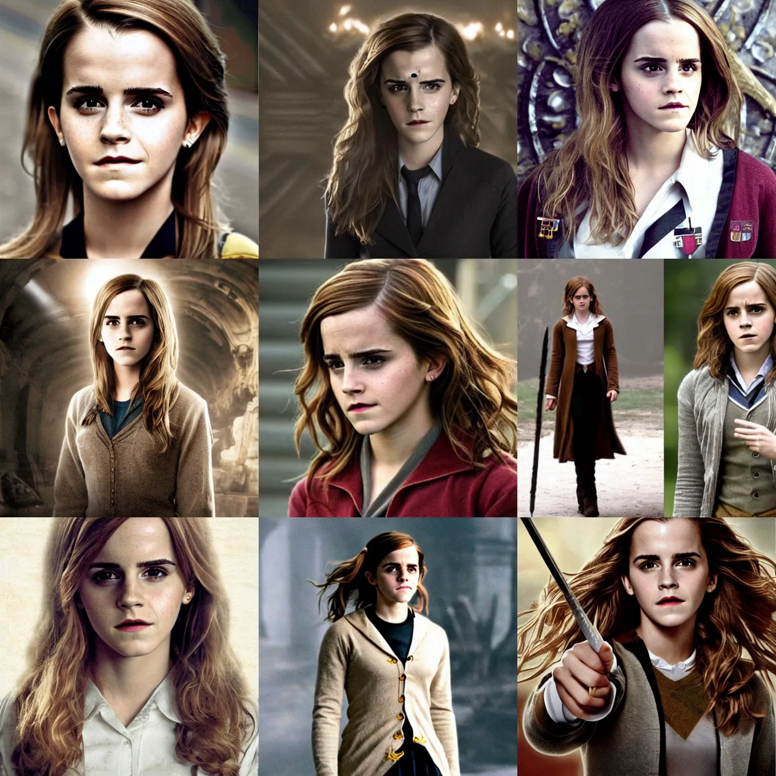 Prompt: emma watson as hermione granger, under the influence of the imperius mind control spell.
