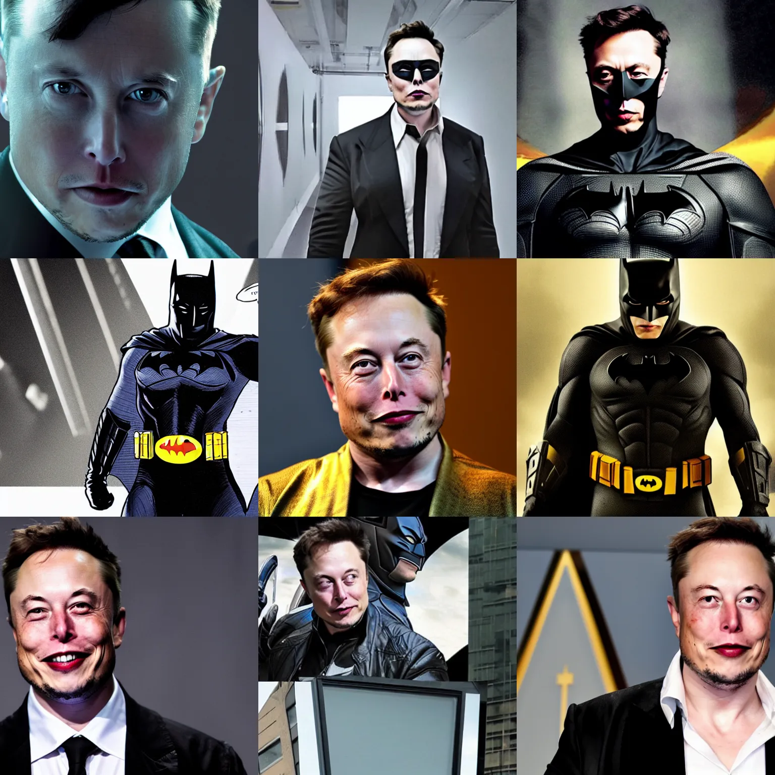 Prompt: a photo of Elon Musk as Batman