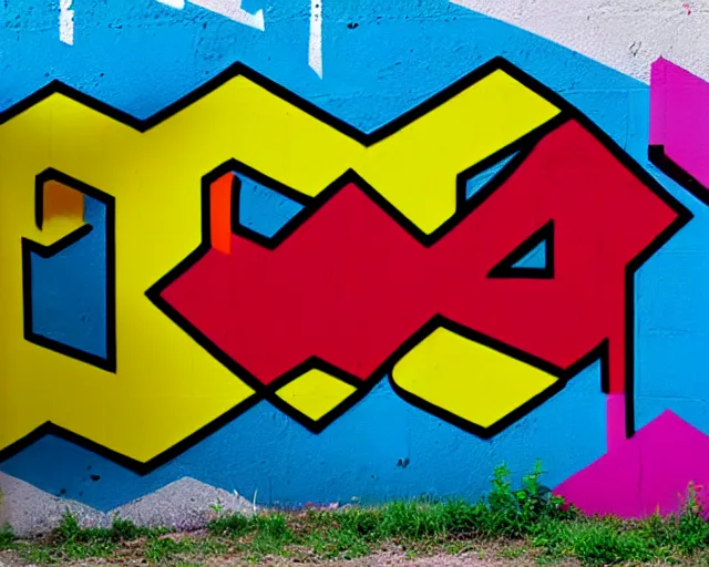 Prompt: graffiti artwork by invader