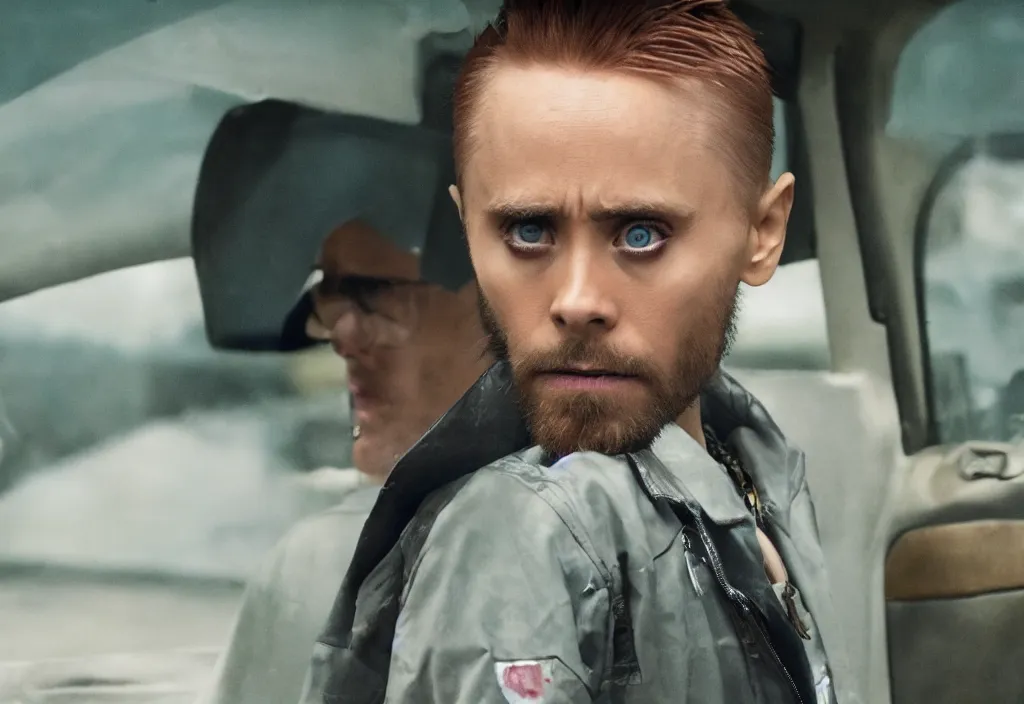 Image similar to film still of jared leto as jessie pinkman in breaking bad, 4 k