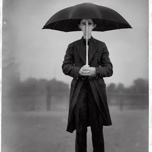 Image similar to photo of a young man holding an umbrella