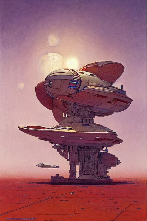 Image similar to spaceship, painting by jean giraud, greg rutkowski, carl larsson