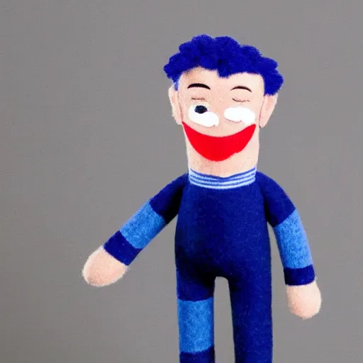 Prompt: Joe Biden wool toy puppet