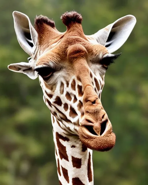 Image similar to a photo of jeff goldblum as a giraffe