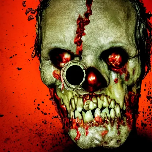 Prompt: exploding zombie head, high definition photography, professional