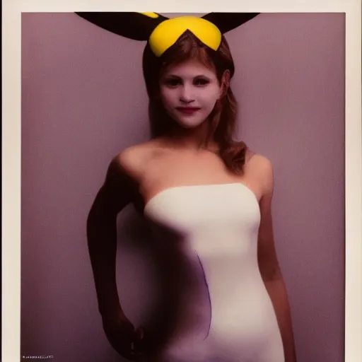 Image similar to elegant woman dressed up as pikachu, art photo by Annie Liebovitz and David Hamilton and Alphonse Mucha