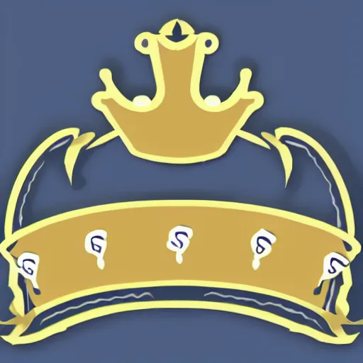 Image similar to a logo with a crown and a shark