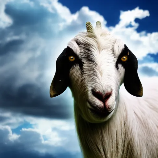 Image similar to a storm cloud with a goat on it