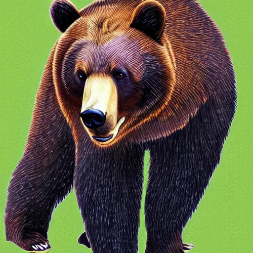 Prompt: bear tiber hybrid paleoart t