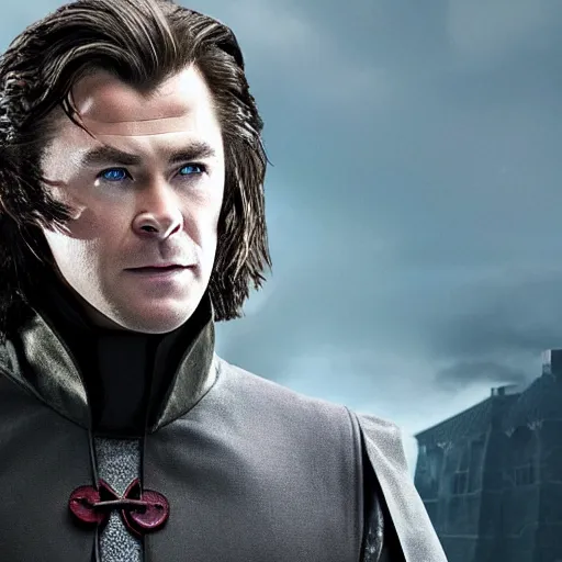 Prompt: Chris Hemsworth as Professor Snape